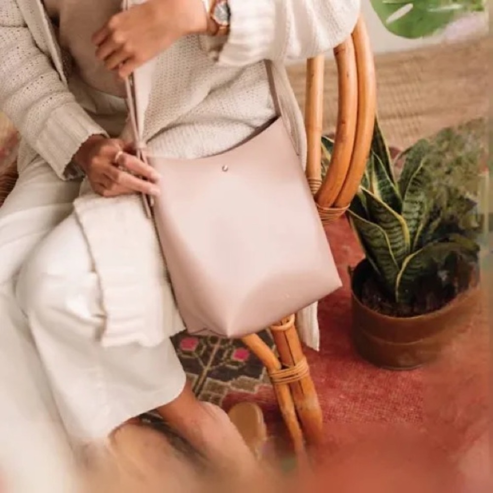 Anthropologie  Samara vegan leather pink peony purse